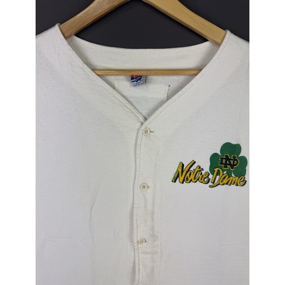 Vintage 90's The Game NCAA Notre Dame Fighting Irish Baseball Jersey Style Large - Picture 3 of 16
